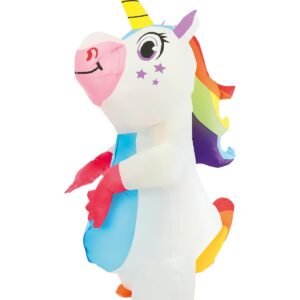 P'TIT CLOWN - 23829 - Déguisement Gonflable Adulte - Costume Licorne, Costume Clown - Carnaval, Halloween, Fêtes Costumées - Facile à Enfiler - Gonflage Rapide - Polyester - Taille Unique (Licorne)