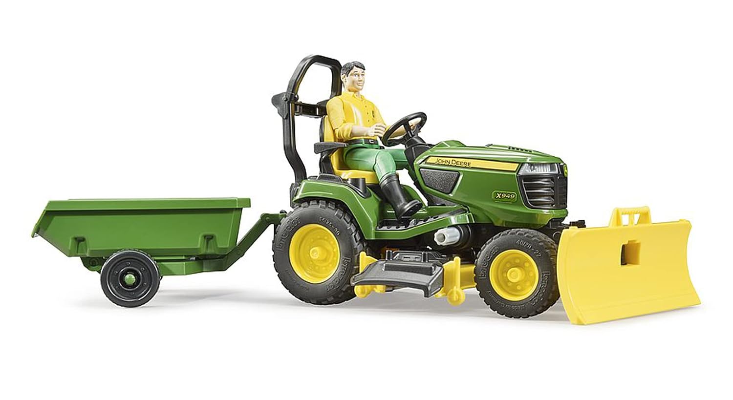 BRUDER Bworld John Deere — Tracteur à gazon 1:16 avec remorque – Image 4