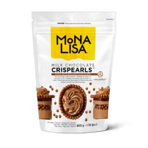 Callebaut Mona Lisa Crisbeads Sachet de 800 g avec fermeture Velcro refermable Boules de céréales aromatisées pour décorer gâteaux, cupcakes, gaufres, crêpes, crêpes (chocolat au lait)