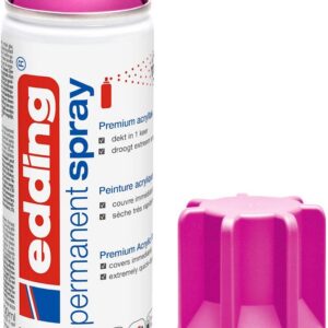 edding 5200 spray permanent - telemagenta mat - 200 ml - peinture acrylique pour peindre ou décorer verre, métal, bois, céramique, plastique, toile - peinture acrylique en aérosol