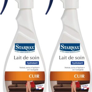 STARWAX Lait de Soin pour Cuir - 2x 500ml - Idéal pour Nettoyer, Nourrir et Préserver Régulièrement le Cuir
