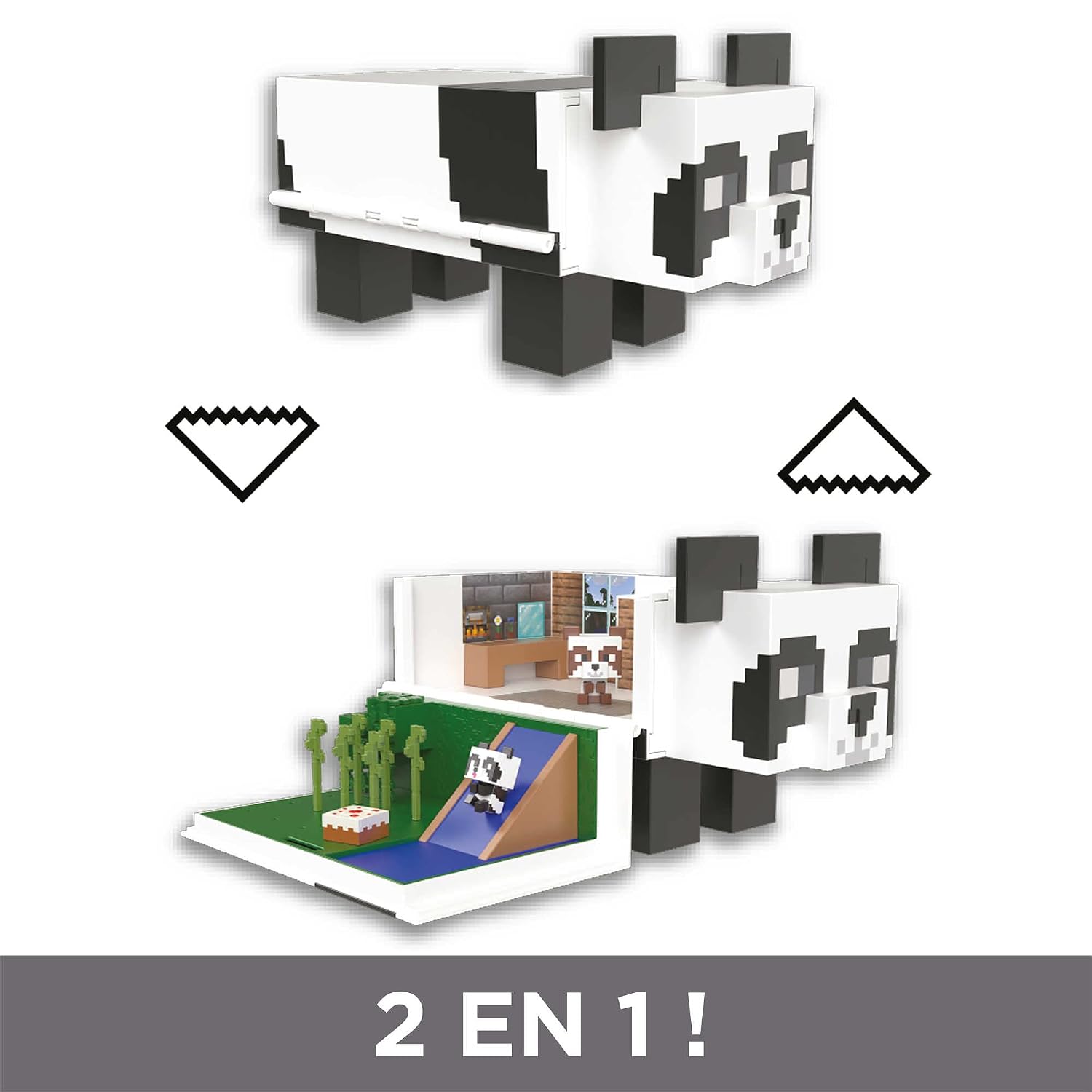 MATTEL Minecraft Mini Têtes Modulables — Coffret La Maison du Panda – Image 2