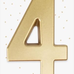 Alternative view of P'TIT CLOWN — Bougie Géante Anniversaire Chiffre 4 Or 13 cm