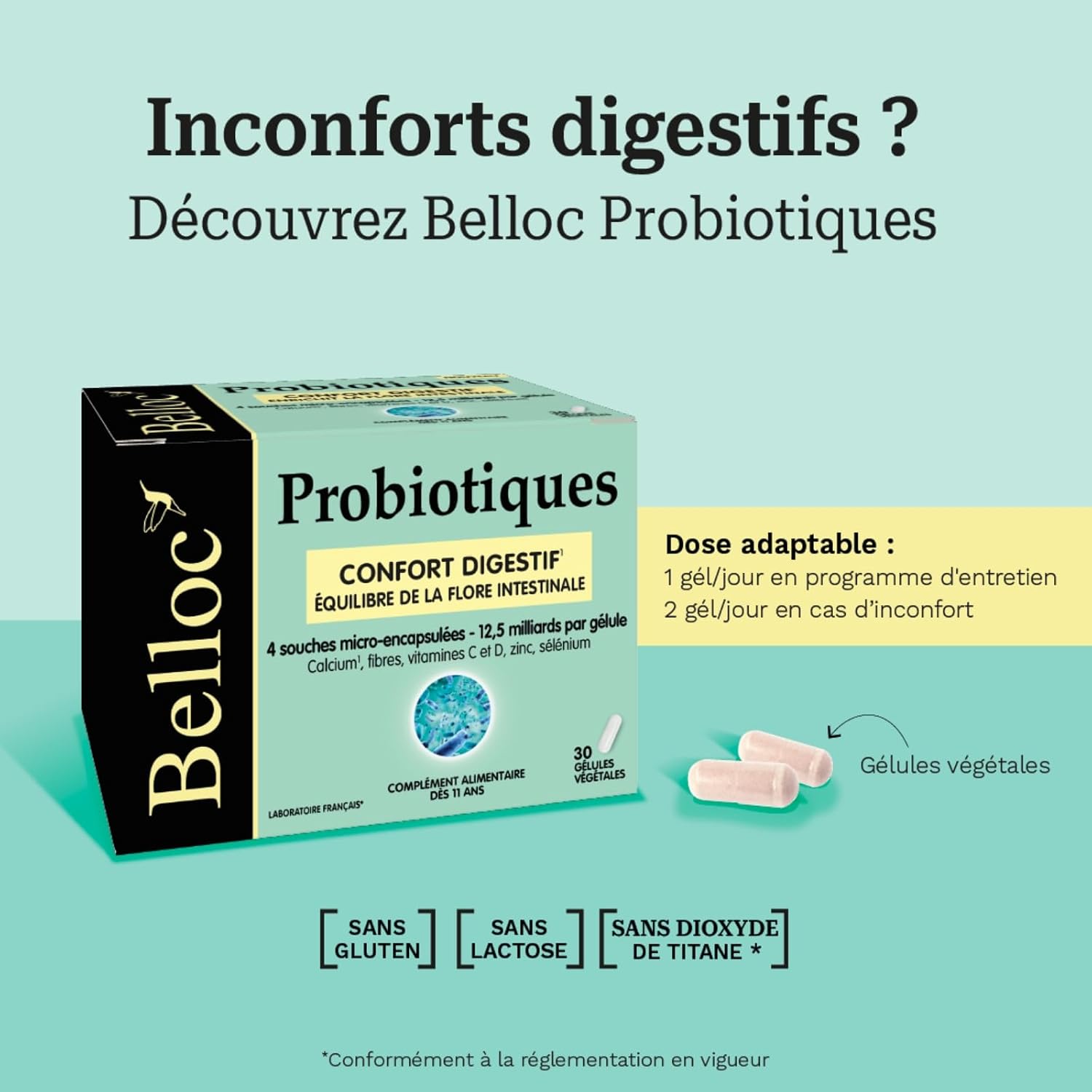 BELLOC — Probiotiques confort digestif 30 gélules végétales – Image 2