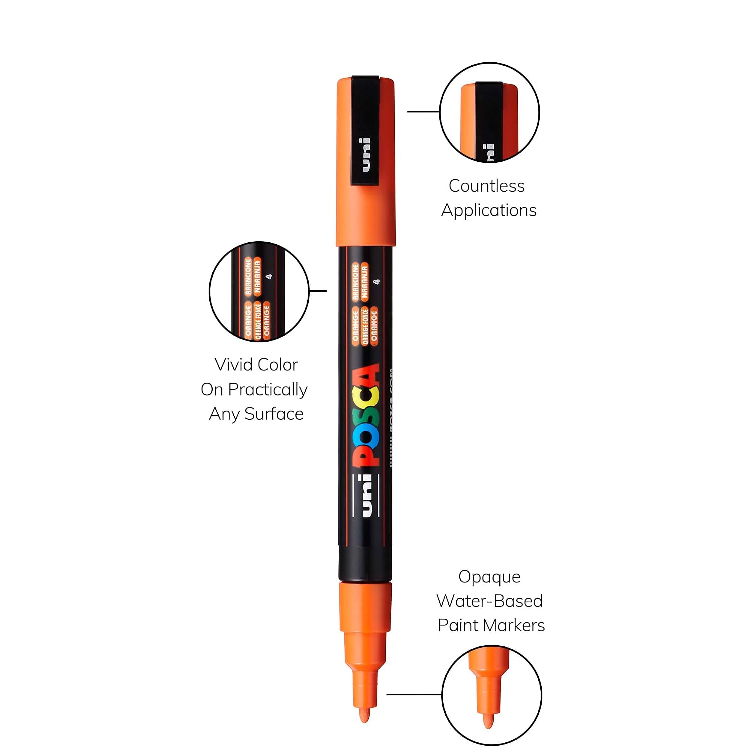 POSCA PC-3M — Marqueur peinture orange foncé – Image 2