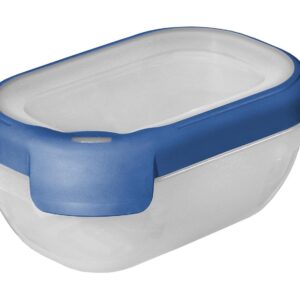 CURVER Boîte alimentaire rectangulaire multi usage 0,5L en polypropylène 100% recyclé, 15x10x6,5 cm, adapté au Micro-Ondes, Lave-Vaisselle, Congélateur- Bleu