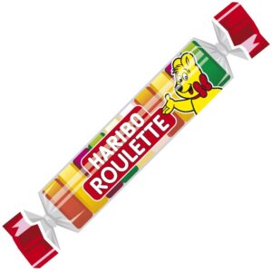 HARIBO Roulette — Lot de 45 rouleaux de bonbons gélifiés aux fruits