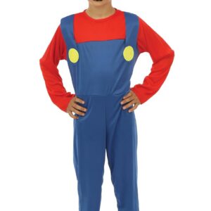 P'tit Clown - 77103 - Costume plombier - enfant - bleu, rouge - 7/9 ans