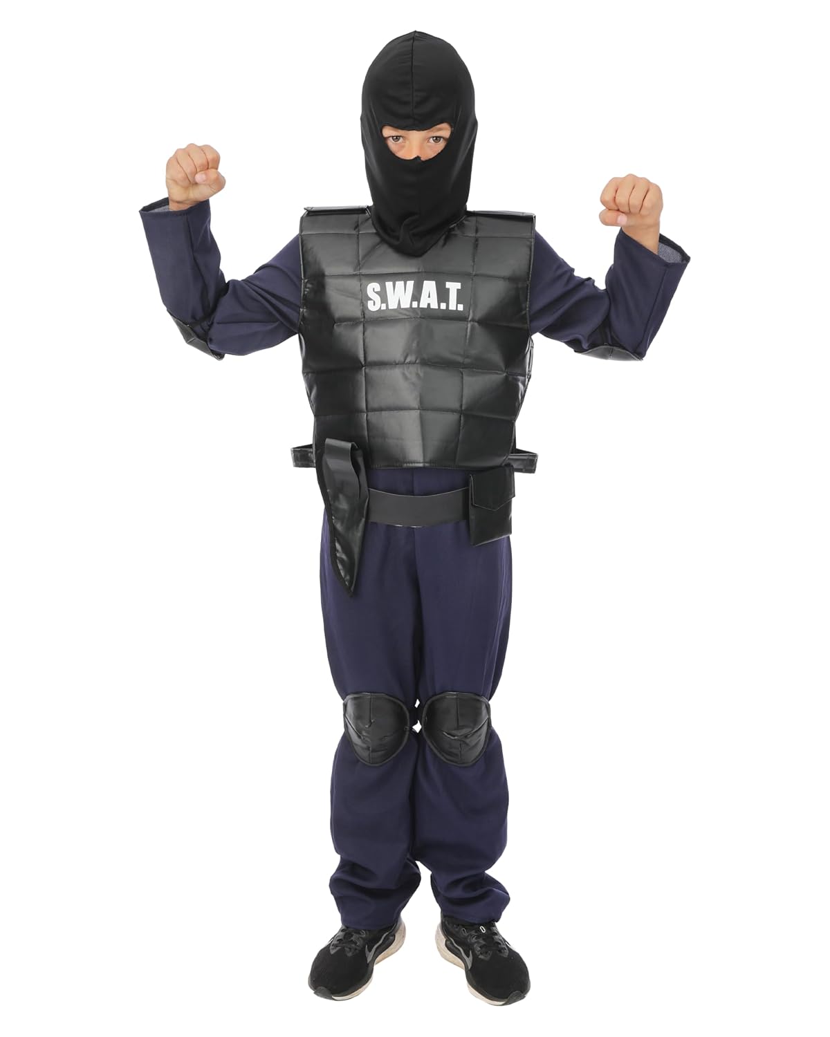 P'TIT CLOWN - Déguisement SWAT Enfant - Costume Police, Force de l'Ordre - Carnaval, Anniversaire, Cosplay, Halloween, Fête Costumée (10/12 ans)