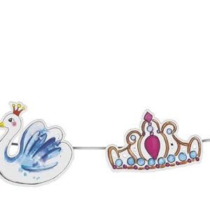 P'tit Clown CAM ET LEON - Accessoires Décoration d’Anniversaire Enfant - Thème Princesses - Assiettes, Gobelets, Serviettes, Confettis, Sachets, Cartes d’Invitation (Guirlande - 3,6 m)