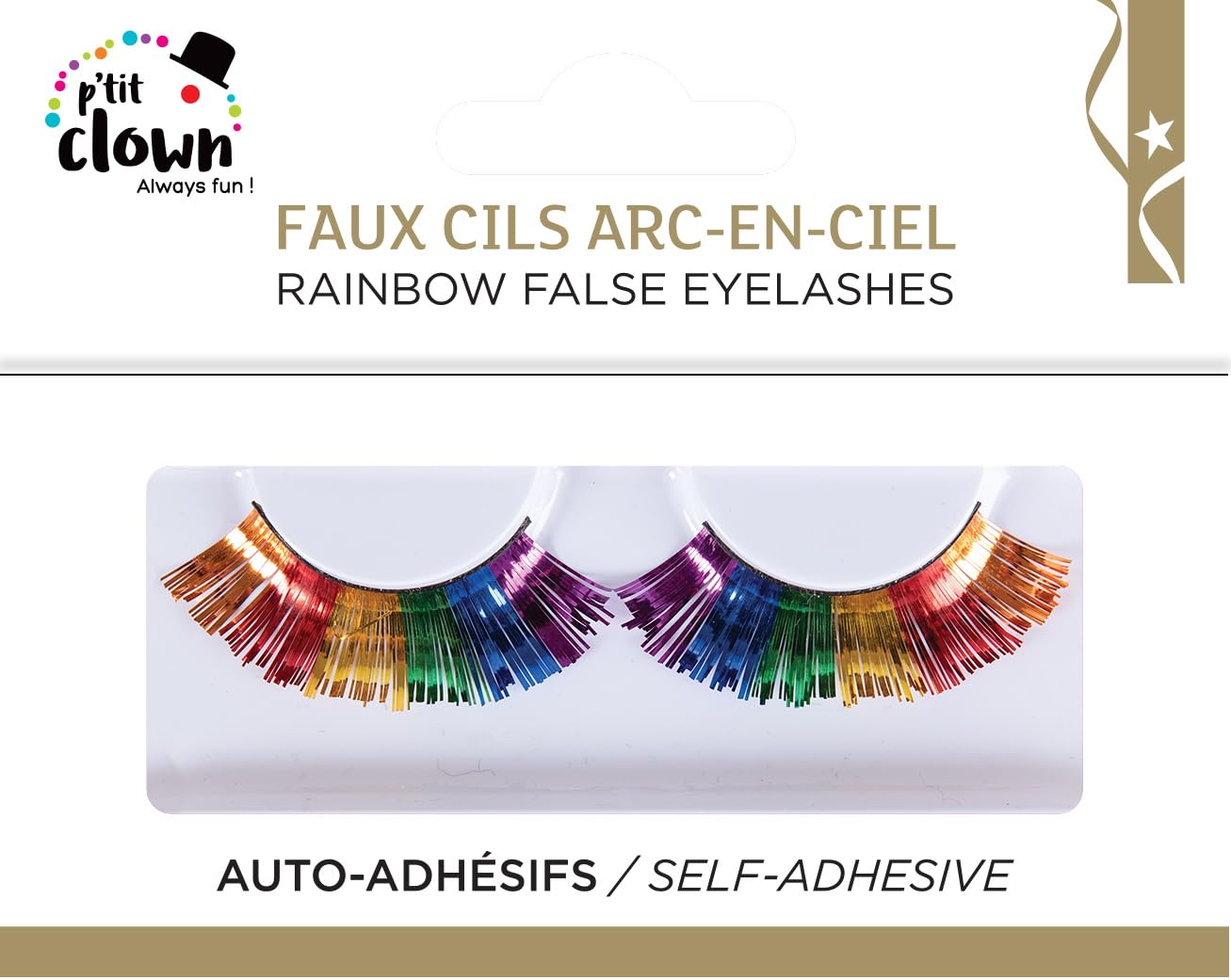 P'TIT CLOWN — Faux-cils auto-adhésifs arc-en-ciel – Image 3