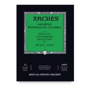 ARCHES — Bloc aquarelle 14,8 x 21 cm 12 feuilles 300 g