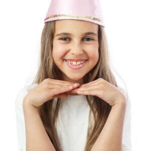 P'tit Clown - 80019 - Chapeau de Fée Rose Enfant - Accessoire de Déguisement Carnaval, Halloween, Cosplay, Fête Déguisée