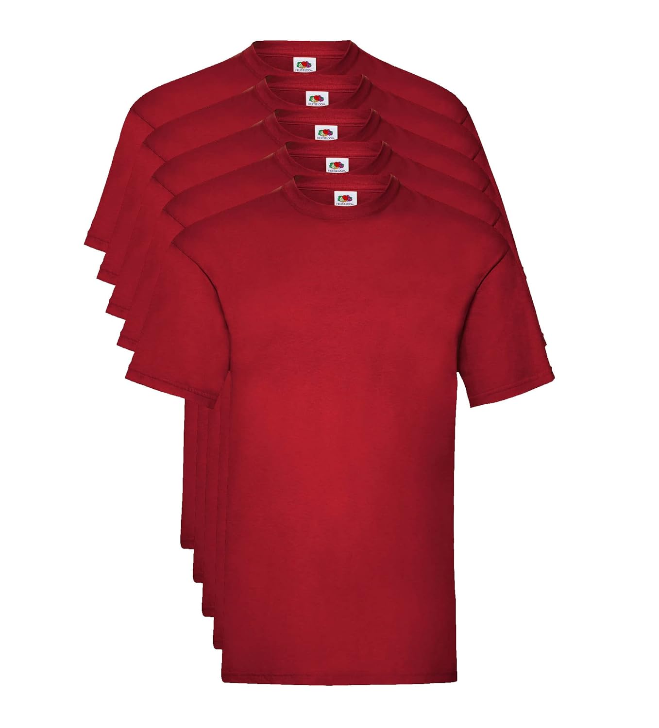 Fruit of the Loom Valueweight 5 Pack, T-Shirt Homme, Rouge (Brick Red BX), X-Large (Taille Fabricant: X-L)