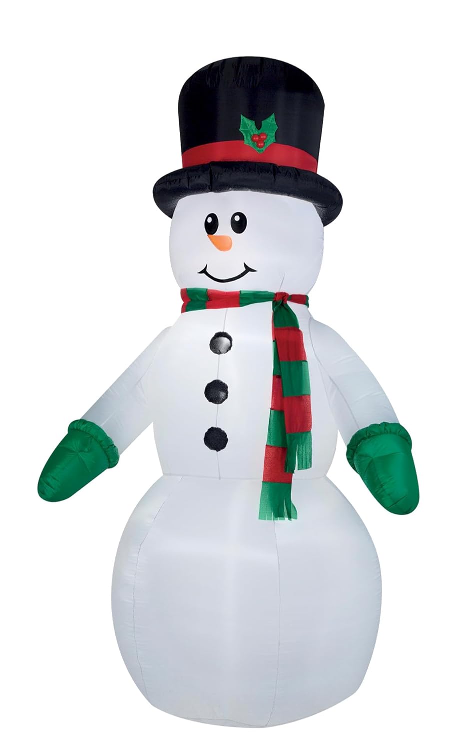 P'TIT CLOWN - 91923 - Bonhomme de Neige Gonflable et Lumineux - Usage Intérieur et Extérieur - Christmas Inflatable Snowman and Luminous - pour Une Décoration de Noël Réussie - 4 LEDs - H: 2,40 m