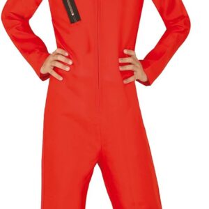 FIESTAS GUIRCA | Costume de Convicto Enfant (7-9 ans) - Cagoule et Combinaison - Costumes pour Halloween, Carnaval et Fêtes Déguisées - Unisexe - Rouge