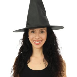 P'TIT CLOWN - 74520 - Chapeau de Sorcière Femme - Accessoire Essentiel pour Halloween, Déguisements et Soirées à Thème - Élégant, Mystérieux et Confortable