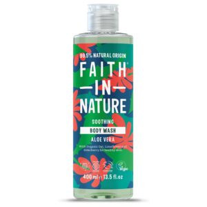 Faith in Nature Gel Douche et Bain Naturel Aloe Vera, Rajeunissant Végan et Respectueux des Animaux, Sans Parabènes et Sans SLS, 400ml