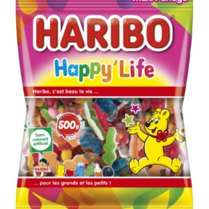 HARIBO - Happy Life - Assortiment De Bonbons Sans Colorants Artificiels - Sachet - 500 g