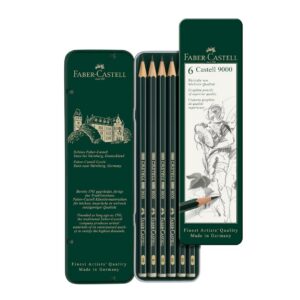 FABER-CASTELL 117805 - Set de crayons Graphite Aquarell, 5 pièces, contenu: HB, 2B, 4B, 6B, 8B