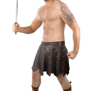 P'tit Clown - 15434 - Jupe de Gladiateur - Taille Unique - Idéal pour Déguisement Carnaval, Soirée à Thème, Cosplay, Accessoire de Gladiateur Antique