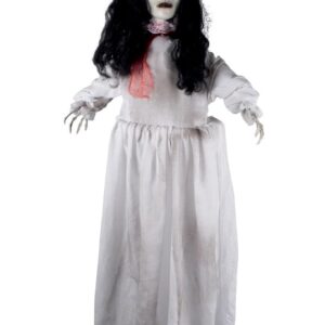 P'tit Clown - Automate Halloween Animé - Animatronique Fantôme - Animatronics - Sonore et Lumineux - Piles Non incluses (Fantôme tête coupée à Suspendre, 100 cm)