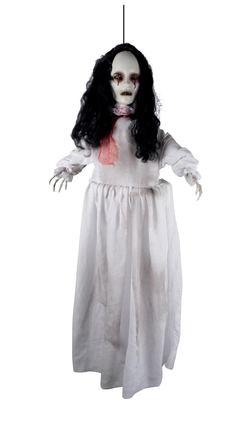 P'tit Clown - Automate Halloween Animé - Animatronique Fantôme - Animatronics - Sonore et Lumineux - Piles Non incluses (Fantôme tête coupée à Suspendre, 100 cm)