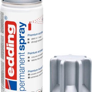 edding 5200 spray permanent - argent précieux mat- 200 ml - peinture acrylique pour peindre ou décorer verre, métal, bois, céramique, plastique, toile - peinture acrylique en aérosol