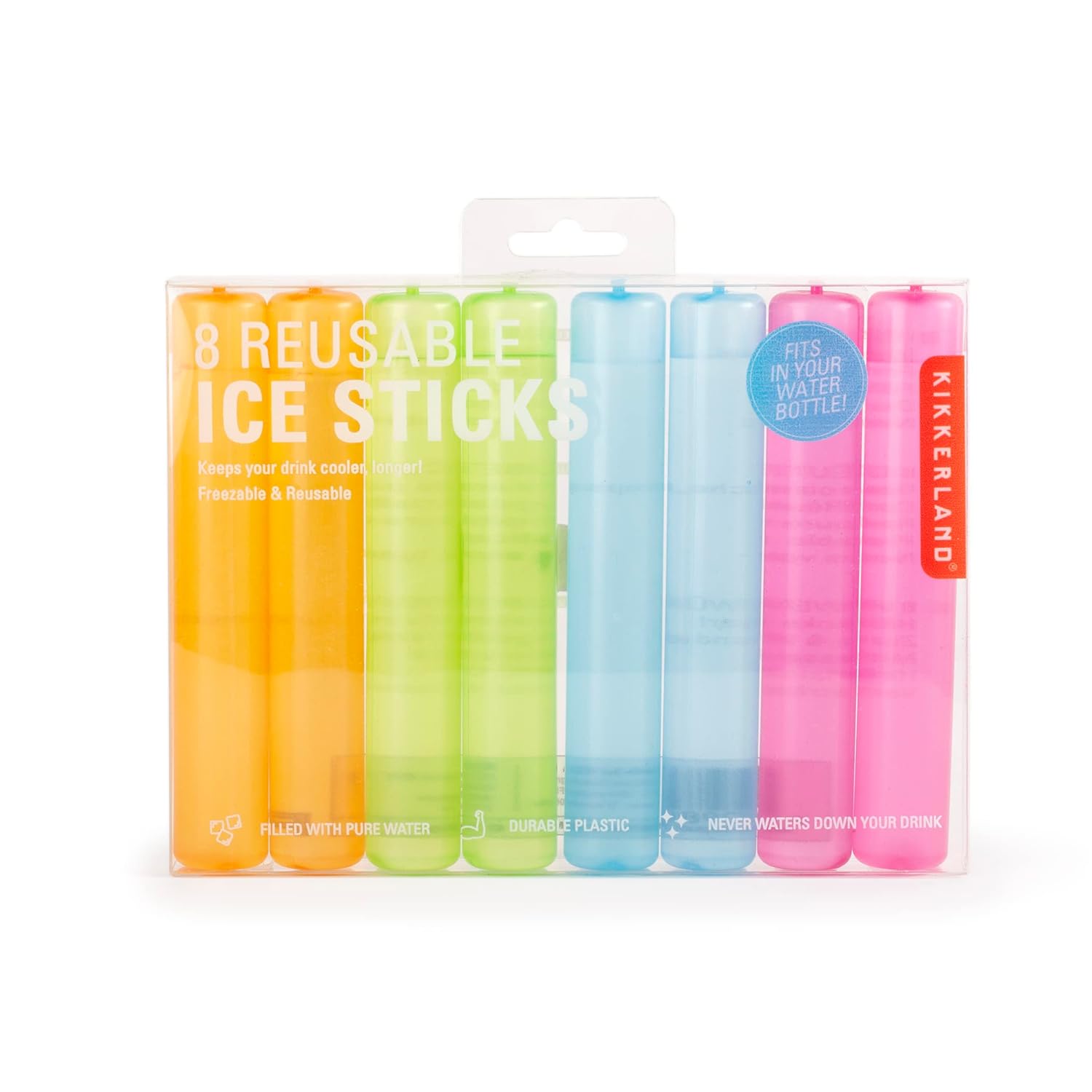 Kikkerland – Lot de 8 bâtons de Glace réutilisables pour rafraîchir Les Boissons