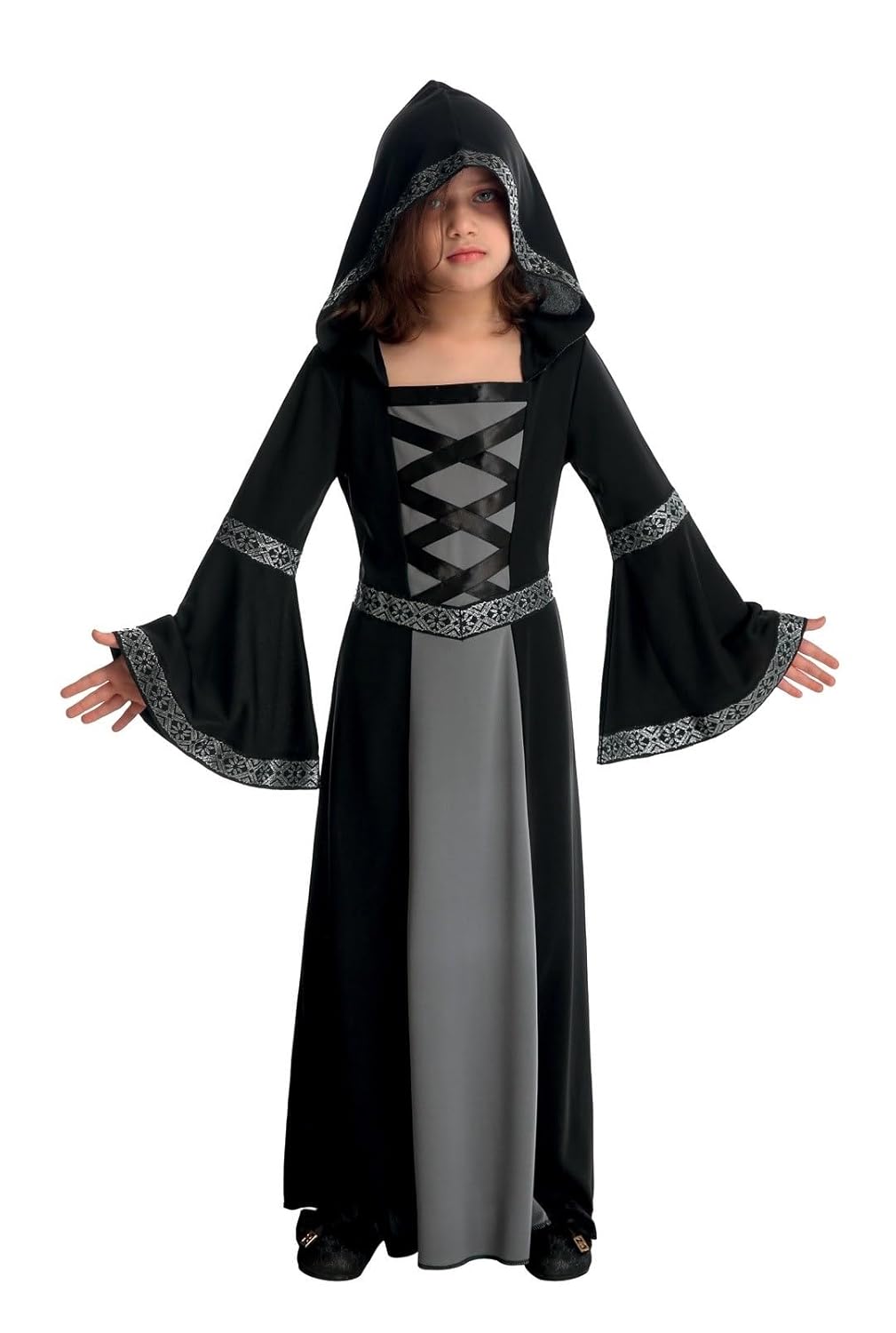 P'TIT CLOWN - 22038 - Costume petite prêtresse - noir, gris - enfant - 10/12 ans