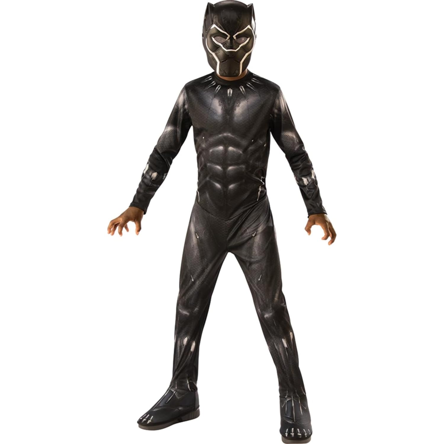 RUBIE'S Avengers Officiel - Black Panther - Déguisement Enfants Classique Black Panther - Taille 7-8 Ans - Costume Super Héros Enfant Marvel avec Combinaison et Masque - Idéal, Carnaval