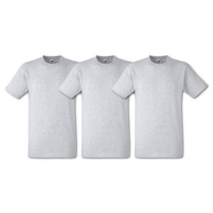 Fruit of the Loom - Heavy Cotton - T- Shirt (Lot de 3) - Homme - Gris (Heather Grey) - Taille: L