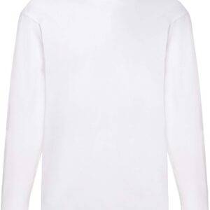 Fruit Of The Loom T-shirt à manches longues et encolure ronde pour homme - Blanc - Large