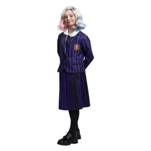 Chaks - Uniforme scolaire Enid Sinclair pour filles, tenue officielle Wednesday, ensemble 3 pièces pour Halloween et Carnaval