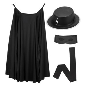 W WIDMANN MILANO Party Fashion - Set de costume Bandit masqué, cape, chapeau, masque, bandeau ventral, fête à thème, carnaval