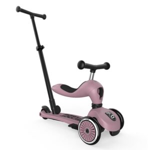 Scoot & Ride Highwaykick 1 Push and Go – Trottinette et Porteur 2 en 1, Guidon réglable, Transformation en 1 clic, Semelle antidérapante, légère et Durable – Wildberry