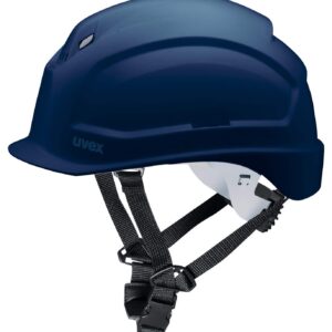 Casque de Protection uvex pheos S-KR | Casque de Sécurité avec Mentonnière | Casque de Travail Chantier avec Visière Courte et Encoches Latérales Euroslot pour Coquilles Anti-Bruit