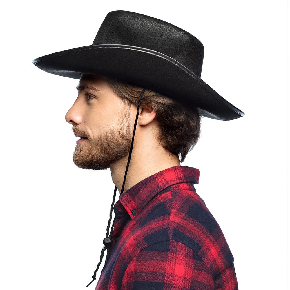 BOLAND — Chapeau de cowboy adulte noir taille unique – Image 3
