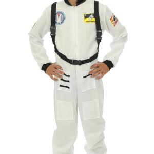 P'TIT CLOWN - Costume Astronaute Enfant - Déguisement Spationaute, Cosmaute - Unisexe - Pour Carnval, Halloween, Cosplay, Fêtes Costumées et Évènements à Thème Espace (Blanc, 10-12 ans)