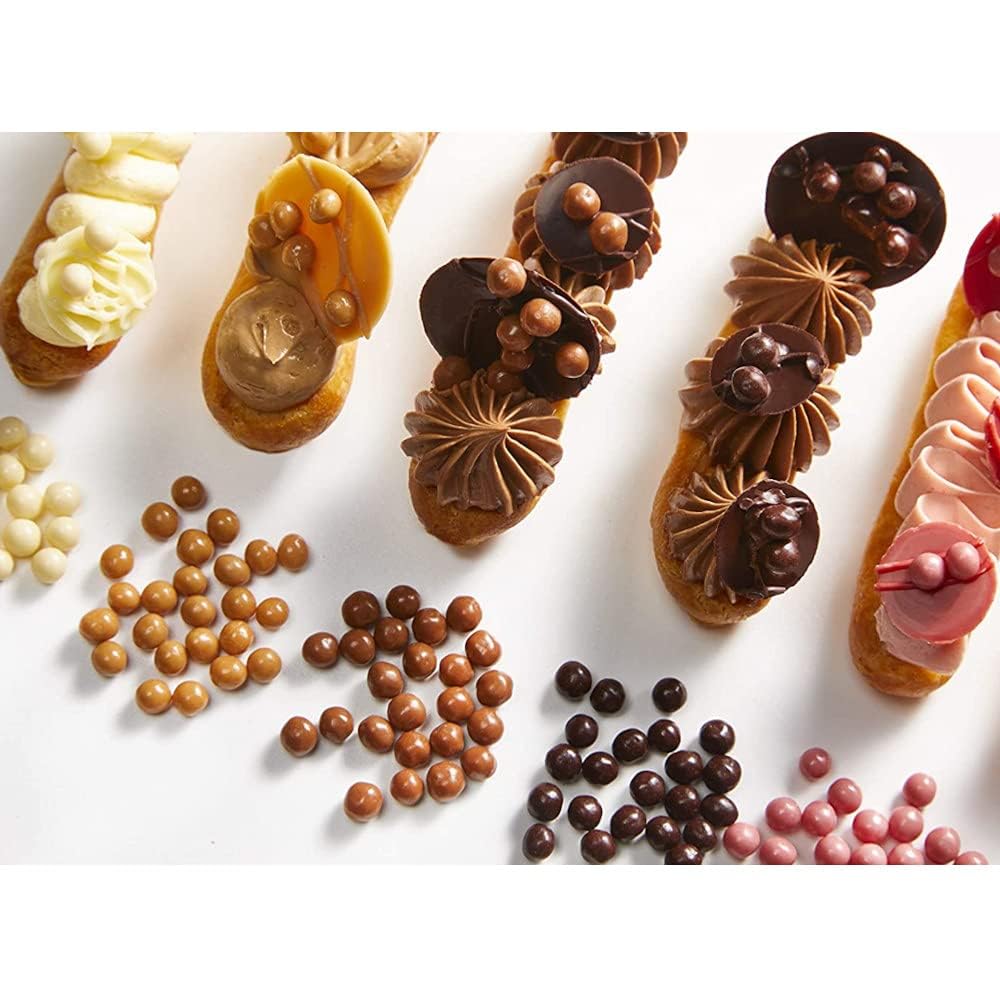 Callebaut Mona Lisa Crisbeads Sachet de 800 g avec fermeture Velcro refermable Boules de céréales aromatisées pour décorer gâteaux, cupcakes, gaufres, crêpes, crêpes (chocolat au lait) – Image 3