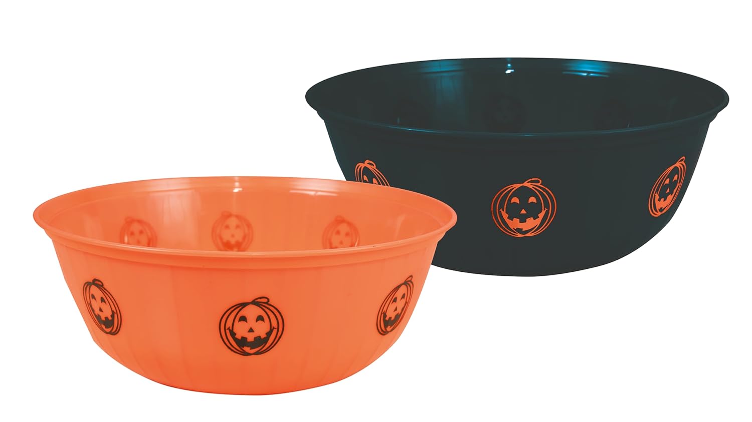 P'tit Clown - 95541 - Saladier Halloween - Diamètre 29 cm - Couleur Aléatoire (Orange ou Noir) - Parfait pour Récolte de Bonbons et Décoration de Fêtes à Thème Effrayantes