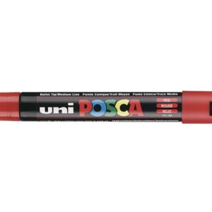 uni Posca PC5M Marqueur Moyen Pointe Largeur de ligne 1.8-2.5mm Rouge 9002102 [Lot de 12]