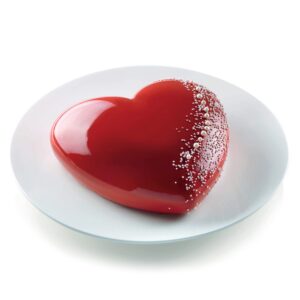 silikomart | Moule à gâteau en silicone Coeur, antiadhésif, Lot de 1 Moule à gâteau, Design 3D, 205 x 198 h 63 mm, Volume 1500 ml, Fabriqué en Italie, Gris