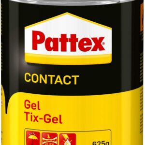 Pattex Colle contact type néoprène- Formule Gel tous matériaux- boite 625 gr, Boîte de 650g