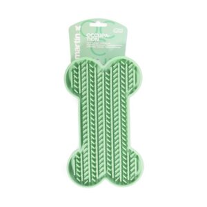 Tapis de léchage en Silicone pour Chien - Forme os - Accessoire apaisant & divertissant, Digestion améliorée, hygiène bucco-Dentaire, ventouses antidérapantes, 22 x 13 cm, 4 Coloris (Vert)