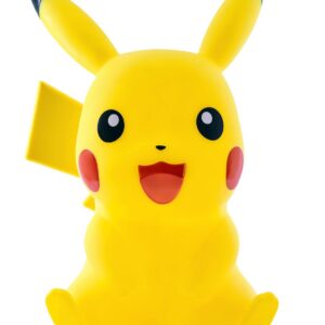 Teknofun - Figurine Lumineuse Pokémon - Pikachu - 40 Cm - Sans Fil - Décore et Illumine - 2 Modes d'Eclairage - Avec Télécommande - Piles 3xAAA Non Incluses - Jaune - Pour Enfants, Collectionneurs