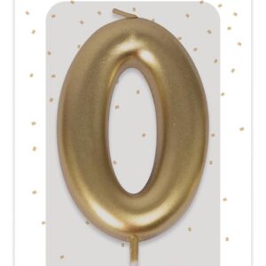 P'TIT CLOWN - Bougie Anniversaire Numérotée - Parfaite pour Décoration Gâteau - Fête Enfant, Adulte, Birthday Party (Or, 0)