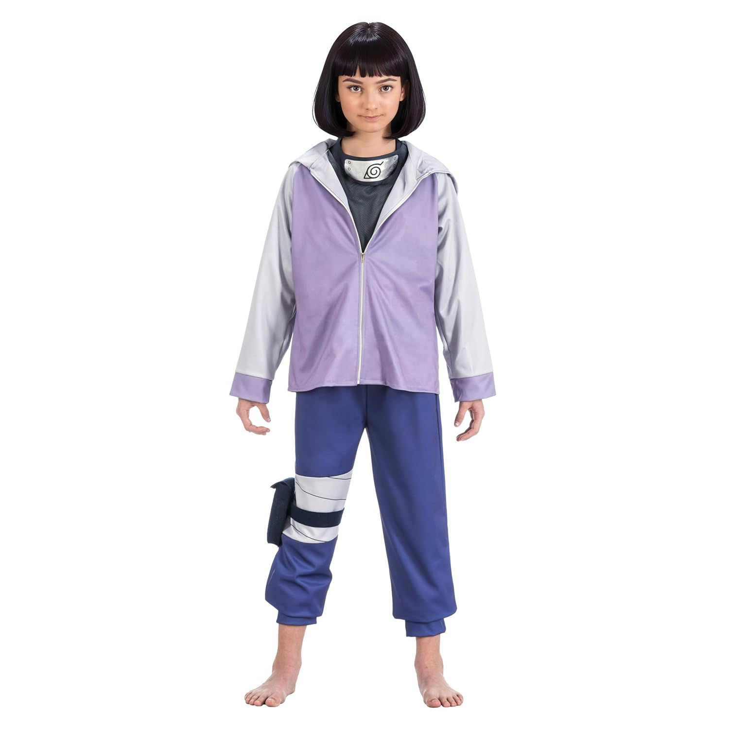 Chaks - Costume Hinata Hyuga pour fille, tenue Naruto officielle, ensemble anime 5 pièces pour carnaval, cosplay et Comic Con