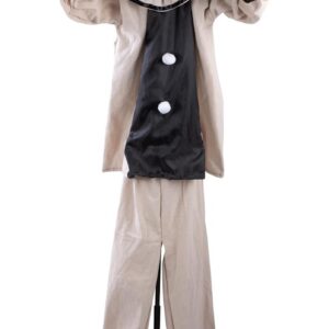 P'TIT Clown - 22237 - Automate Halloween Animé - Animatronique - Animatronics - Clown sur Pieds - Sonore, Lumineux - Décoration Effrayante et Réaliste - Piles Non Incluses (3xAA) - 160 cm