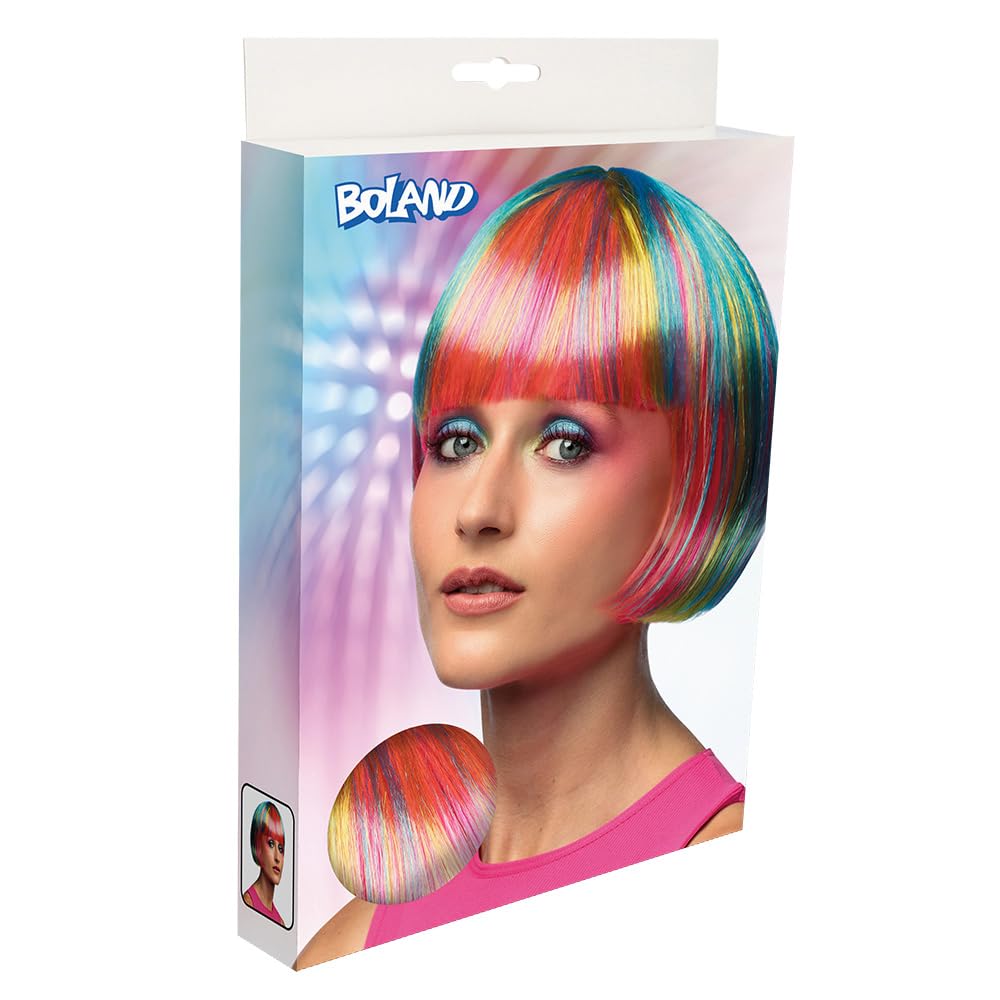 BOLAND — Perruque Bob Arc-en-Ciel Fluo – Image 2